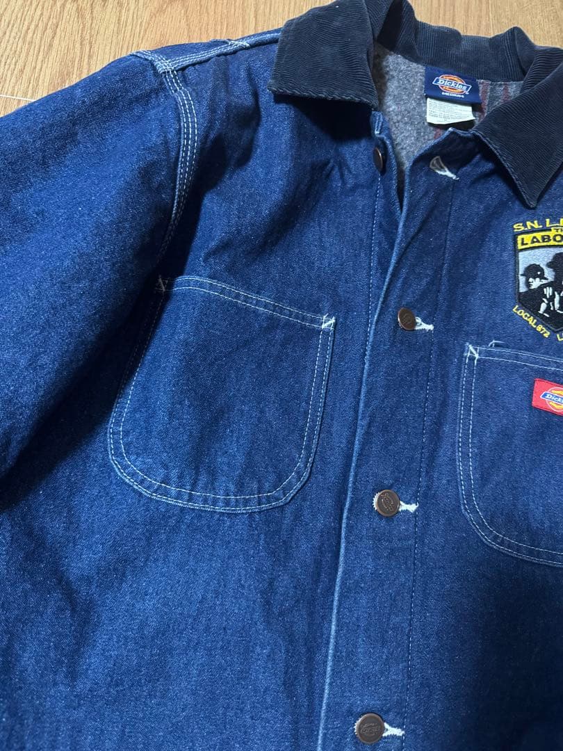 濃紺 Dickies 90s ビンテージ デニムカバーオール 裏地ブランケット