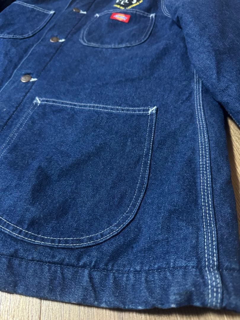 濃紺 Dickies 90s ビンテージ デニムカバーオール 裏地ブランケット