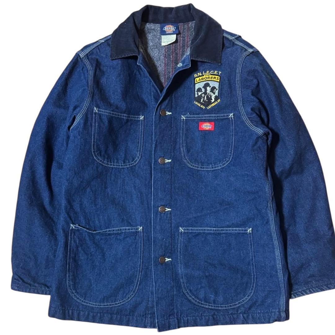 濃紺 Dickies 90s ビンテージ デニムカバーオール 裏地ブランケット