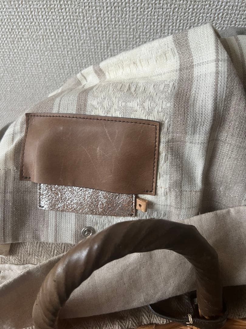 大容量 籐製かごバッグ ベージュ系