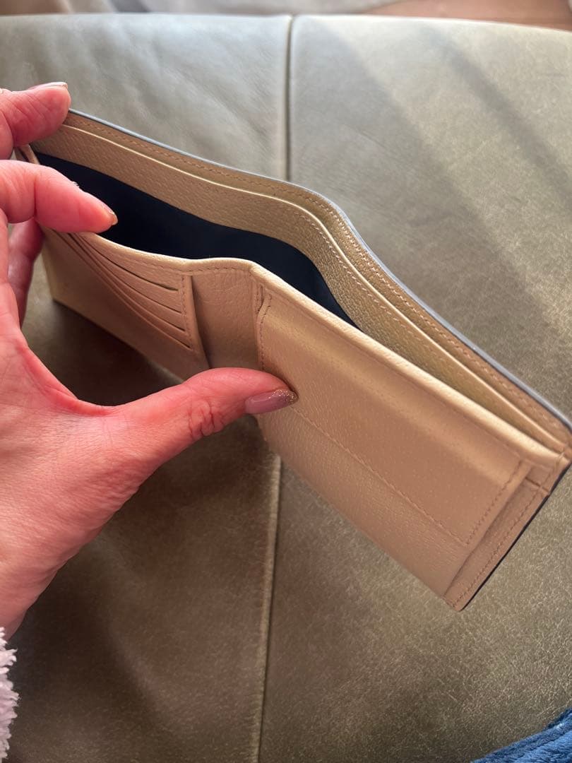 GUCCI 二つ折り財布 ブルー off the grid エコナイロン素材