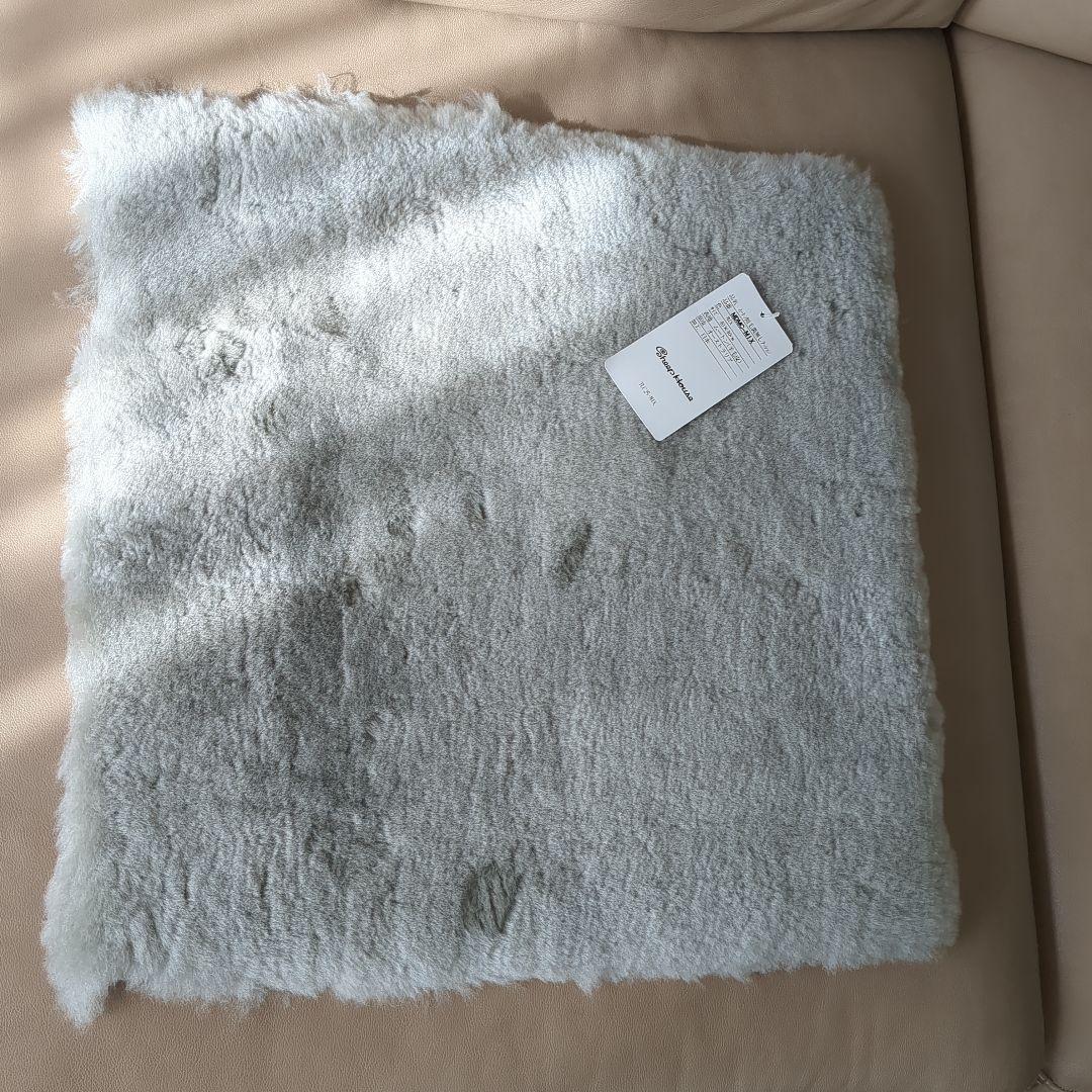 最終価格　3枚セット　日本ムートン　ムートン短毛裏なしクッション　グレー