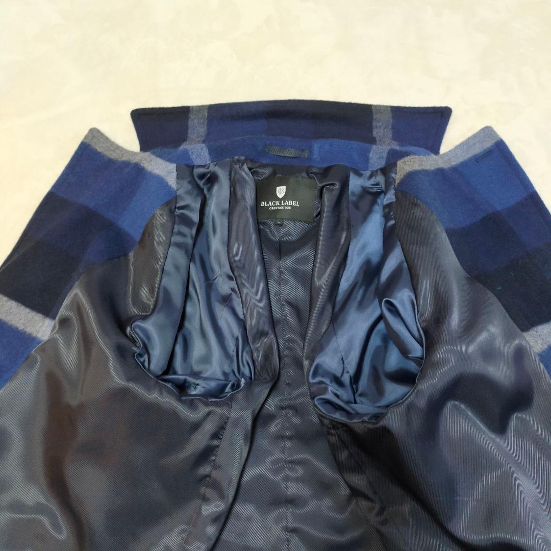 美品　ブラックレーベルクレストブリッジ　CBチェック柄　L　チェスターコート