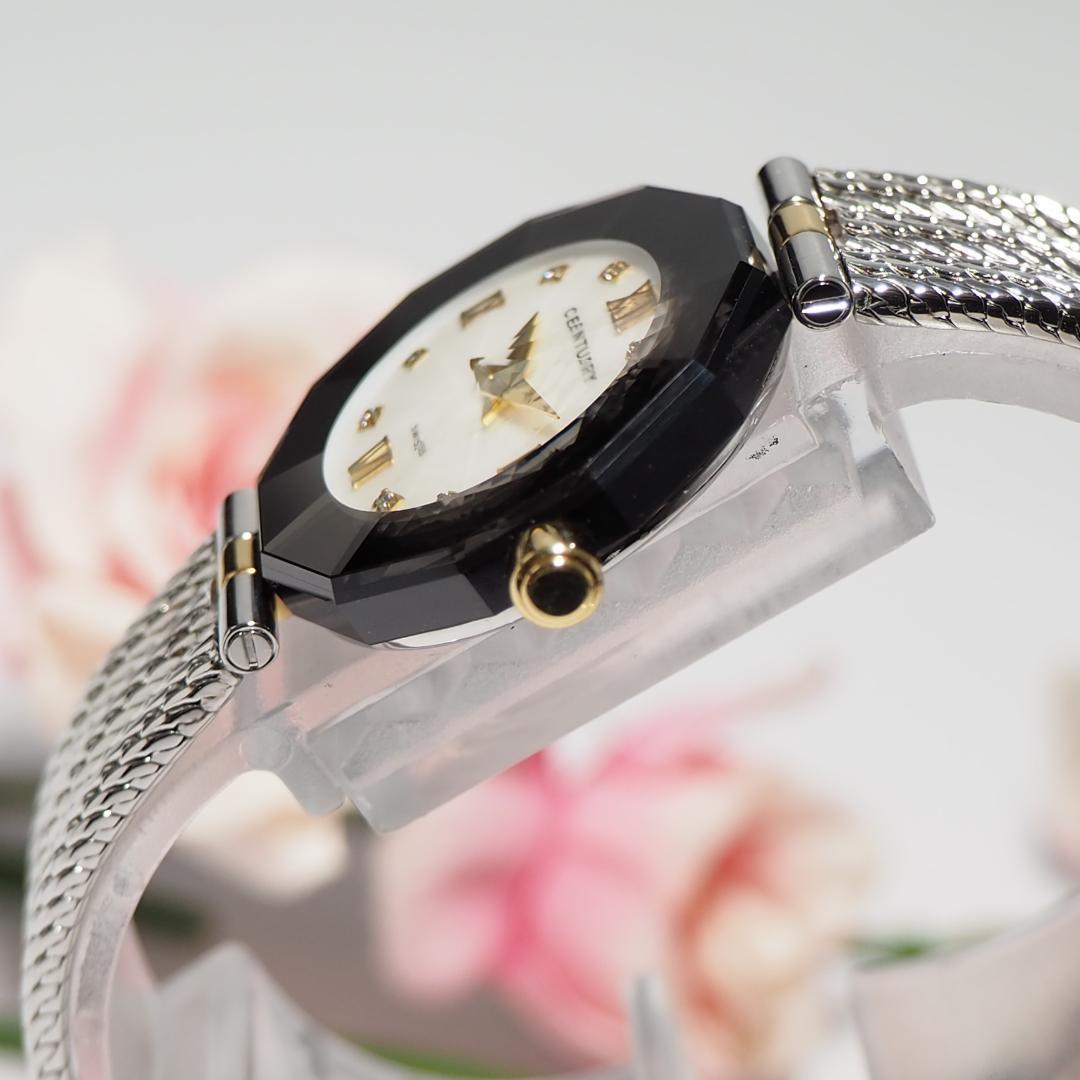 新同品 センチュリー CENTURY タイムジャム 8Pダイヤ 腕時計 F954