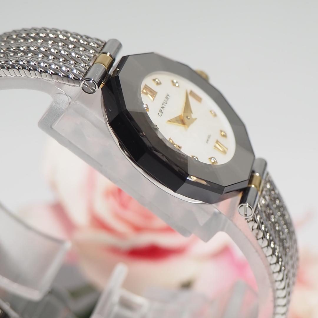 新同品 センチュリー CENTURY タイムジャム 8Pダイヤ 腕時計 F954