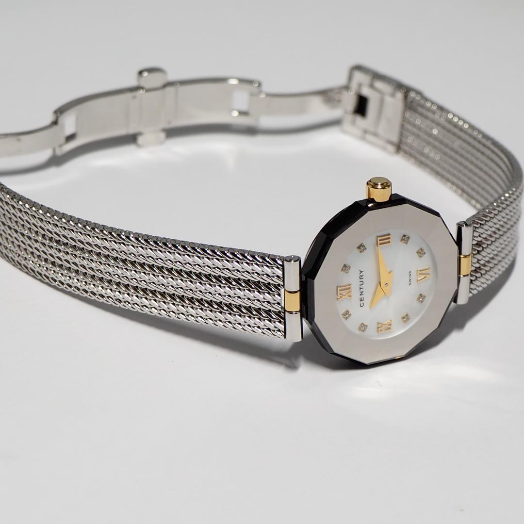 新同品 センチュリー CENTURY タイムジャム 8Pダイヤ 腕時計 F954