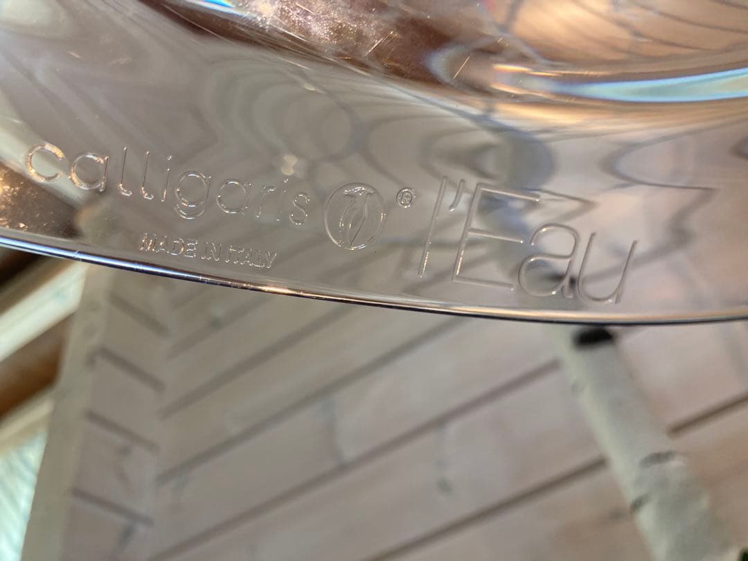 イタリア製　カリガリス L'EAU アクリルチェア 無色透明二脚セット