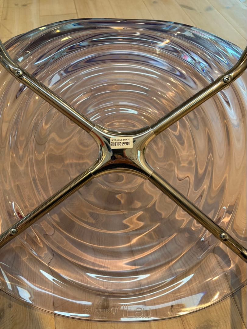 イタリア製　カリガリス L'EAU アクリルチェア 無色透明二脚セット