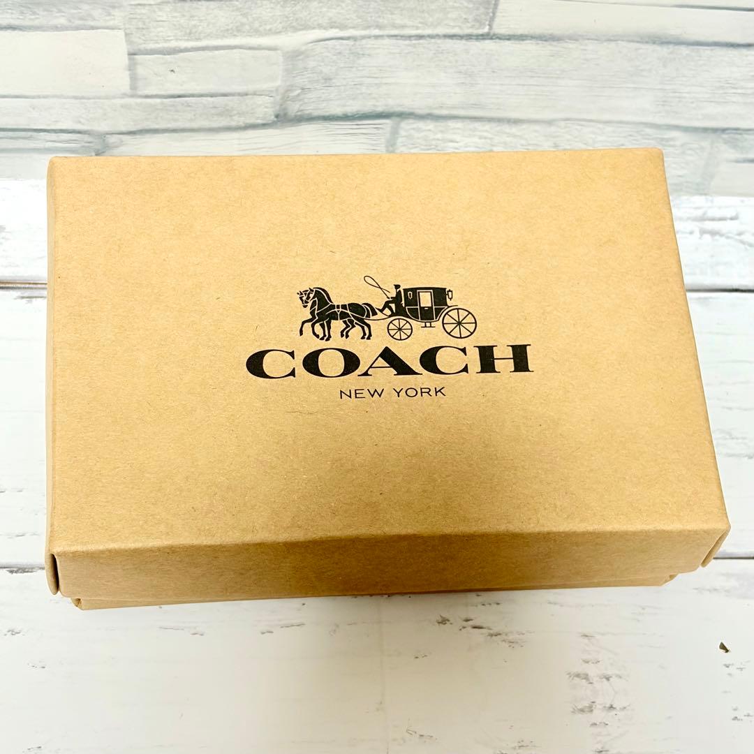 コーチ 財布 COACH カーフカーフ レザー 二つ折り財布 ブラック 箱付き