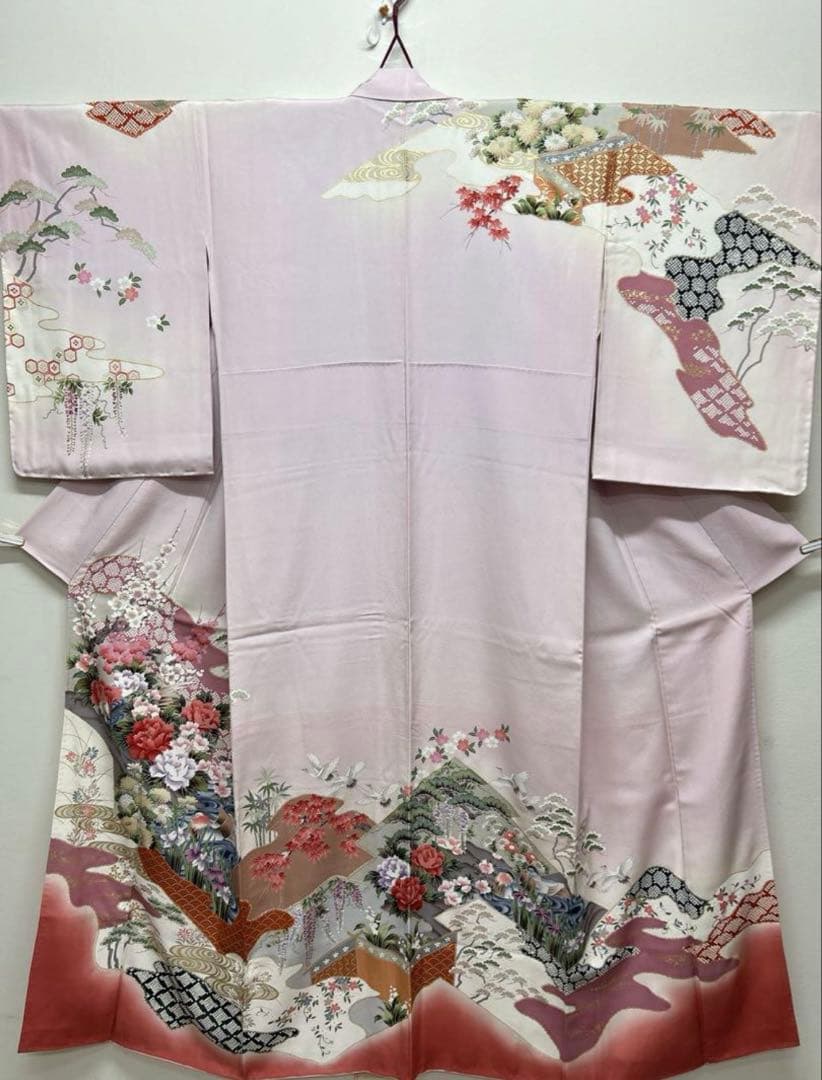 訪問着フルセット　正絹　袋帯、帯揚げ、帯締め