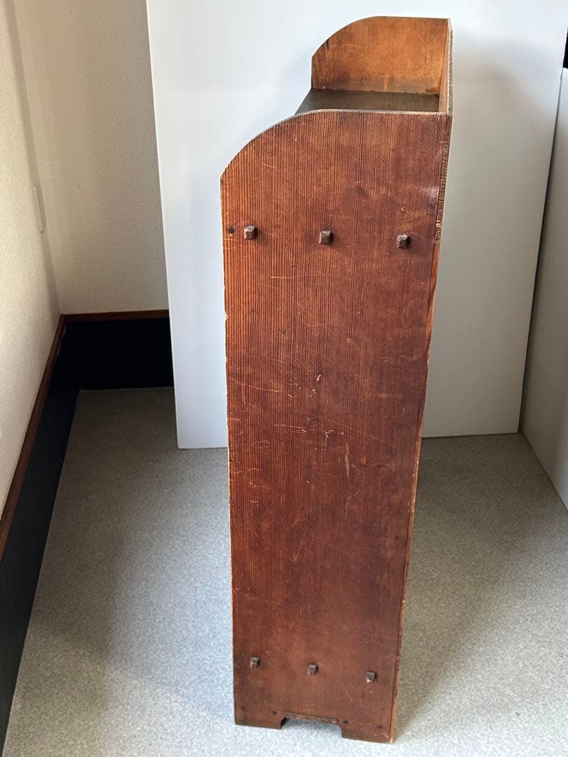 アンティーク 木製引き出し付飾り棚　チェスト 食器棚 本棚 レトロ　抽斗　古道具