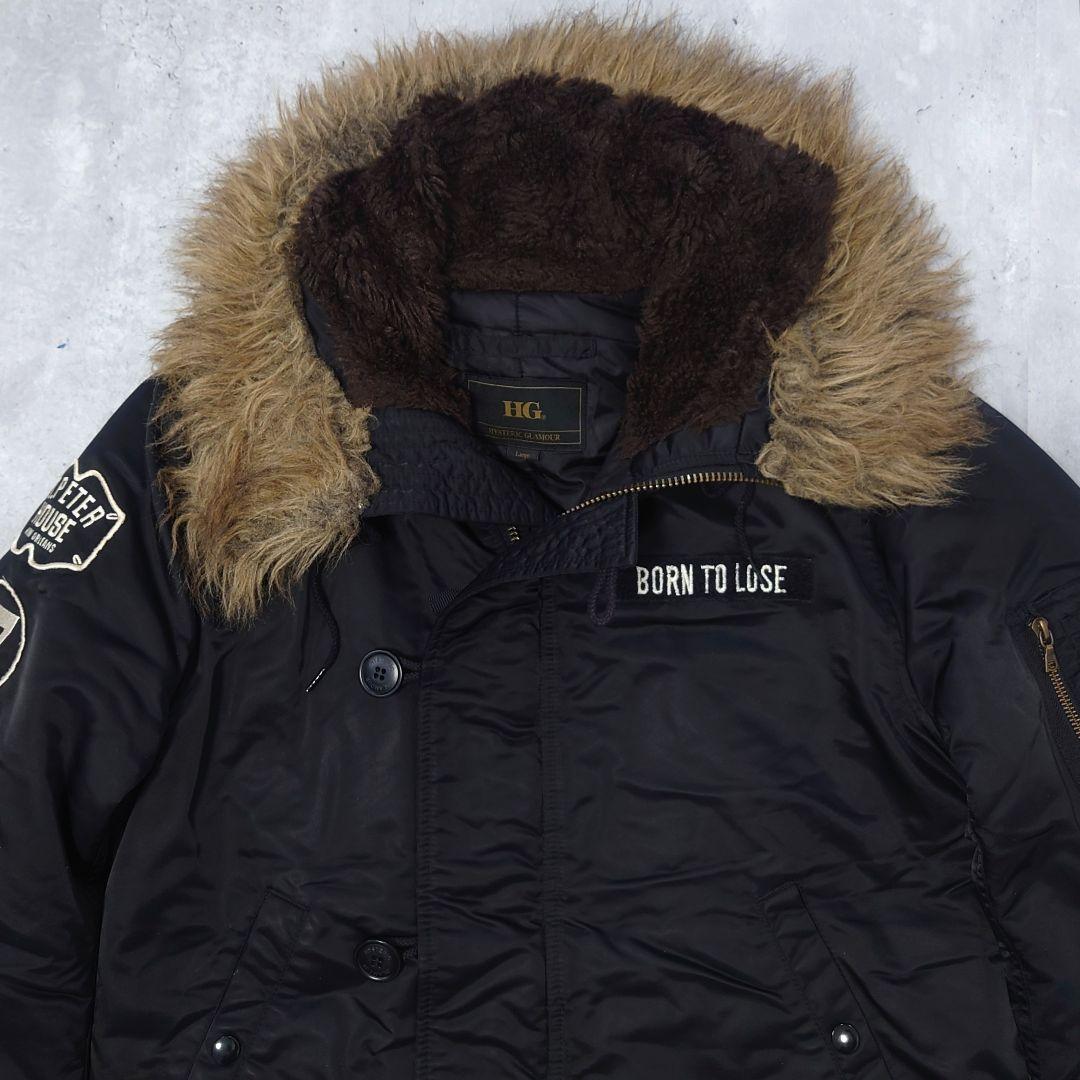 HYSTERIC GLAMOUR N-3B プリマロフト ワッペン 黒 L