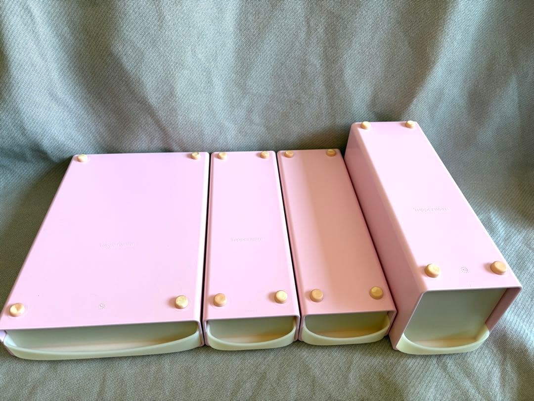 Tupperwareタッパーウェア　 システムドロワー　4個セット　ピンク