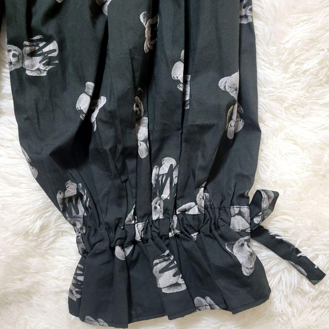 ♡大人F2♡frankygrow♡クマ ギャザー フリル パンツ ブラック