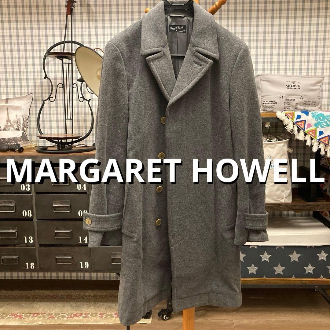 マーガレットハウエル　フロントフライメルトンウールチェスターコート　日本製
