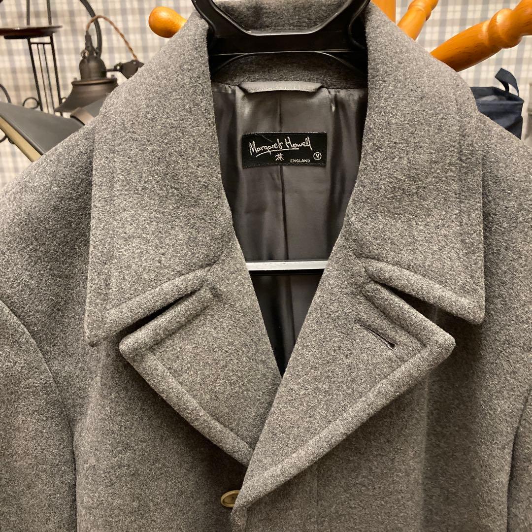 マーガレットハウエル　フロントフライメルトンウールチェスターコート　日本製