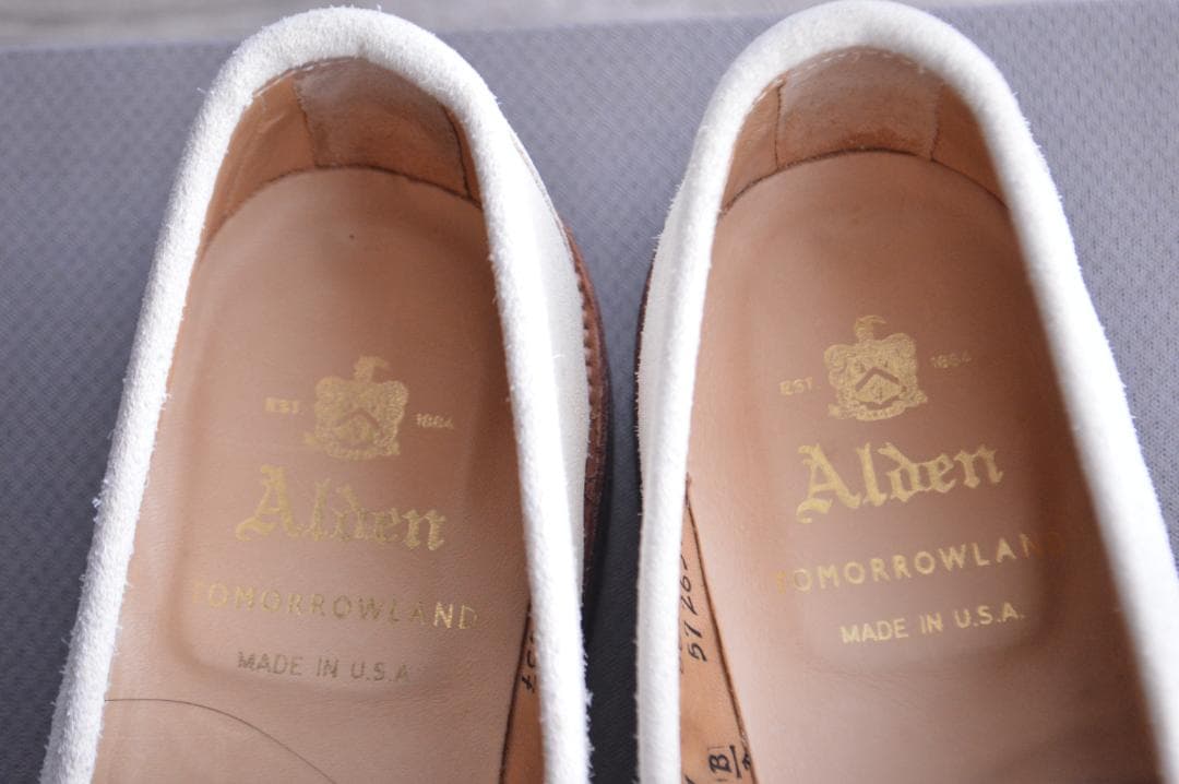着用数回　ALDEN　ビットローファー　7D　ホワイト　オールデン