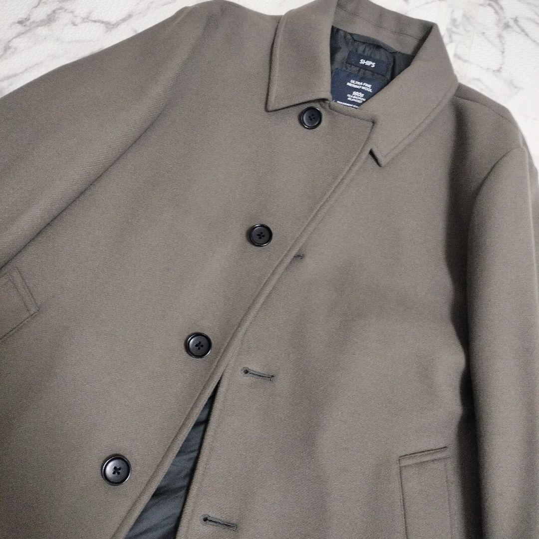★未使用に近い★ SHIPSスーパー160'Sメルトンシングルピーコート