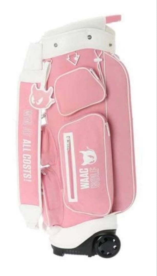 WAAC ピンク キャディバッグ ホイール付き