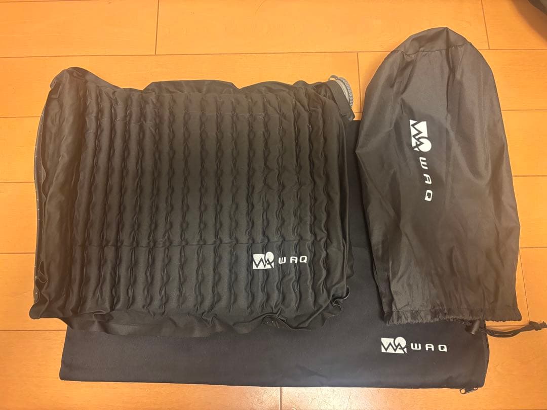 WAQ ワイド仕様のコット、インフレーターマット、ピロー、オーガナイザーの4点