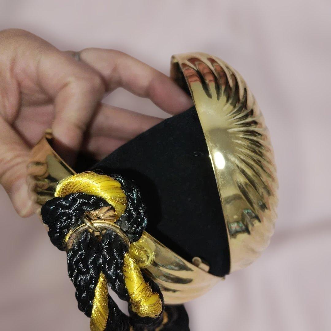 80'sビンテージ！タッセル付き ゴールド スワール クラッチバッグ パーティー