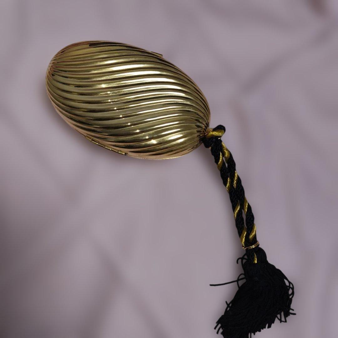 80'sビンテージ！タッセル付き ゴールド スワール クラッチバッグ パーティー