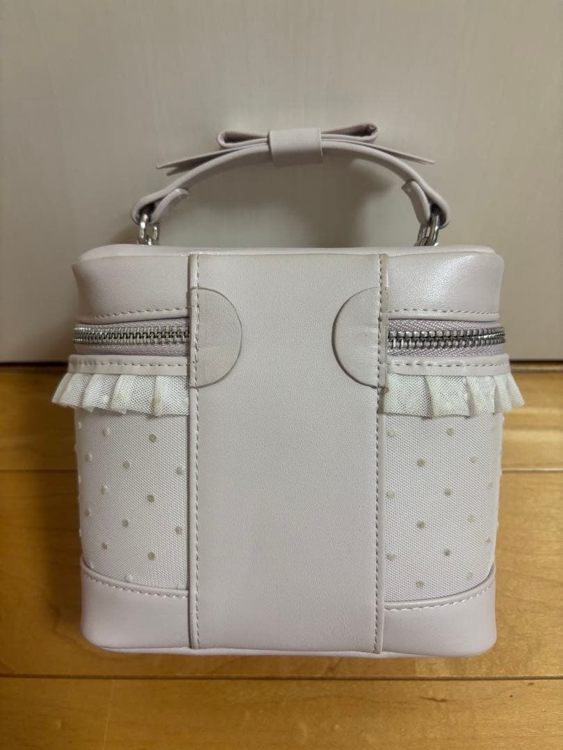 pium ハートドットチュールバニティバッグ ピンク