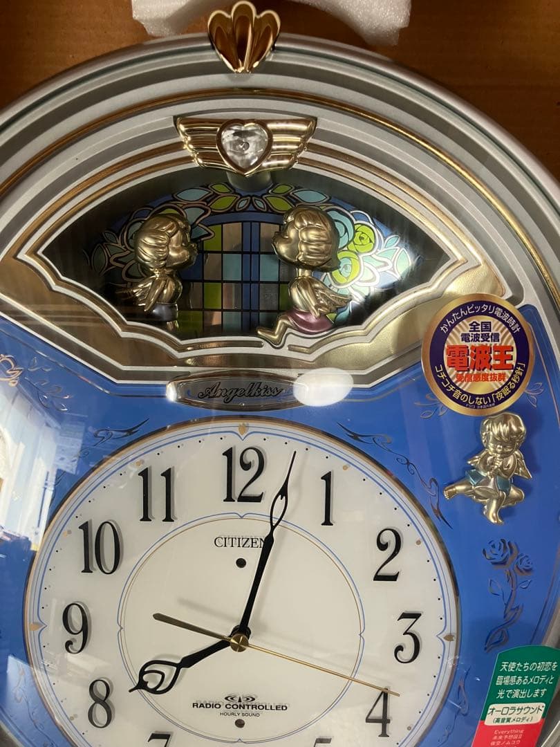 【新品】シチズン エンジェルキス 電波掛け時計 6曲メロディ入り 4MN404