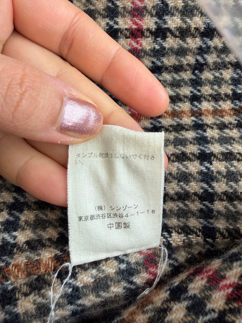 【kiki】THE SHINZONE テントラインコートブラウンチェック柄