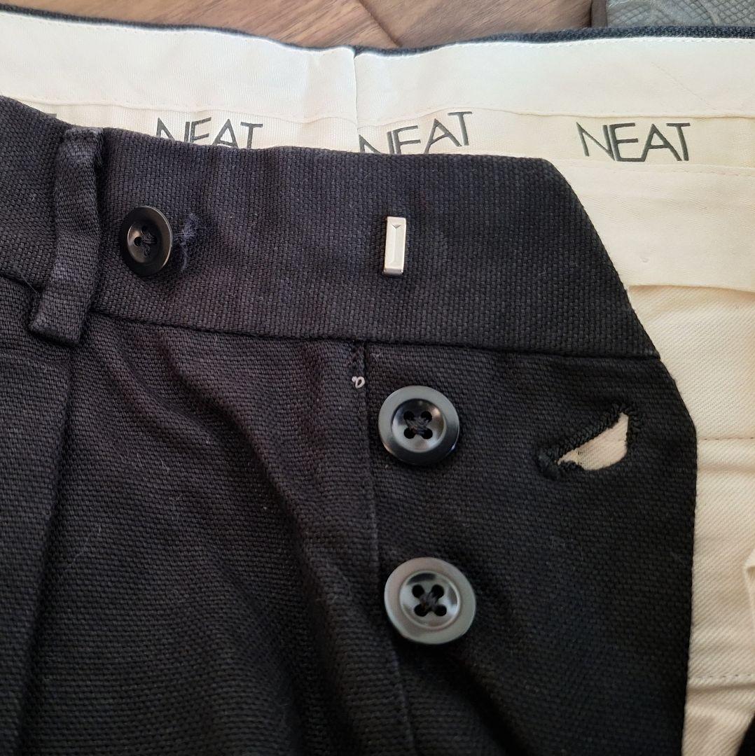 パンツ NEAT CottonLinen Oxford black 44