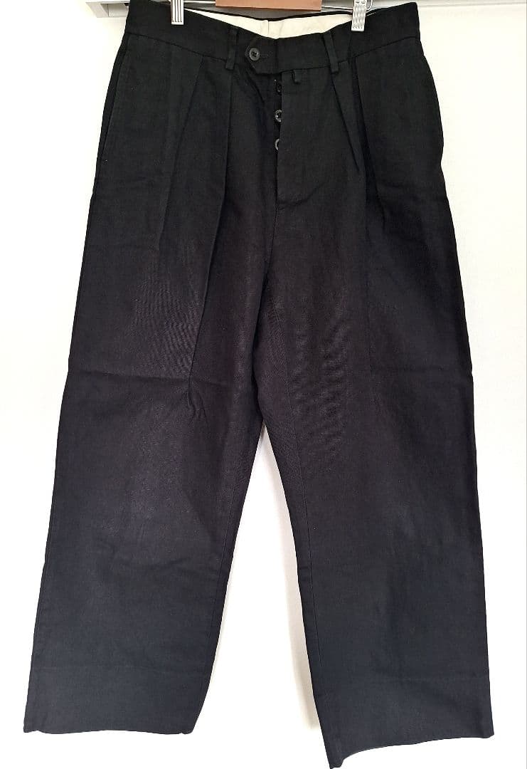 パンツ NEAT CottonLinen Oxford black 44