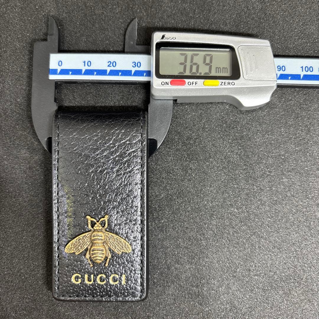 GUCCI アニマリエ ビー レザー マネークリップ 522914