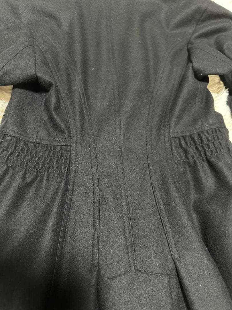 y2k本人期ジョンガリアーノ黒ダブルブレスト後見頃ペプラム風ロングコート未使用