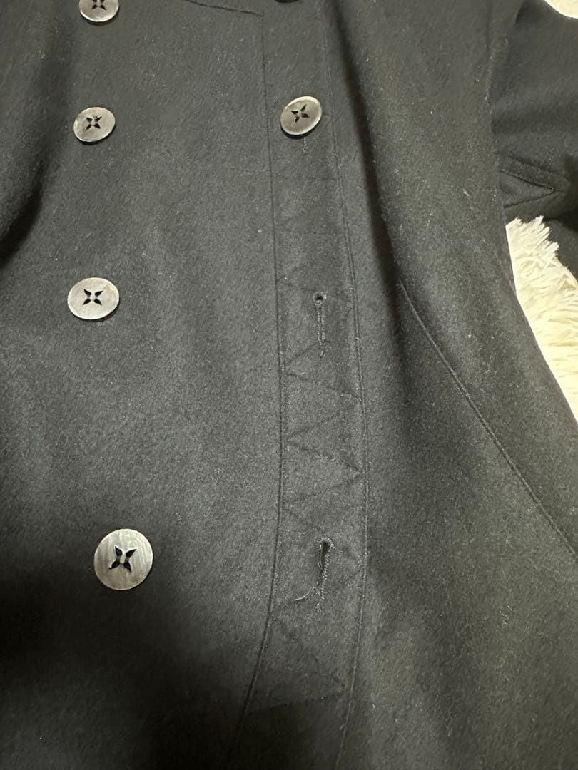 y2k本人期ジョンガリアーノ黒ダブルブレスト後見頃ペプラム風ロングコート未使用