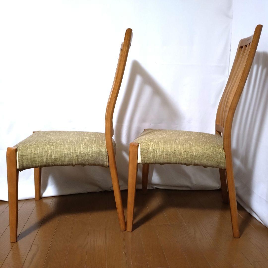 朝日木材加工　ダイニングチェア　2脚セット②　座面カバー付き　送料無料