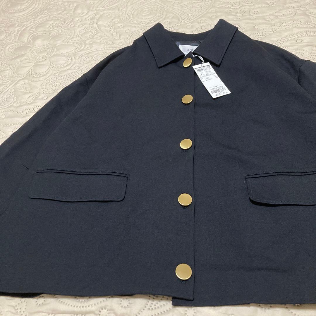 未使用品！高橋志津奈コラボ　2wayコクーンジャケット　金ボタン大きいサイズ48