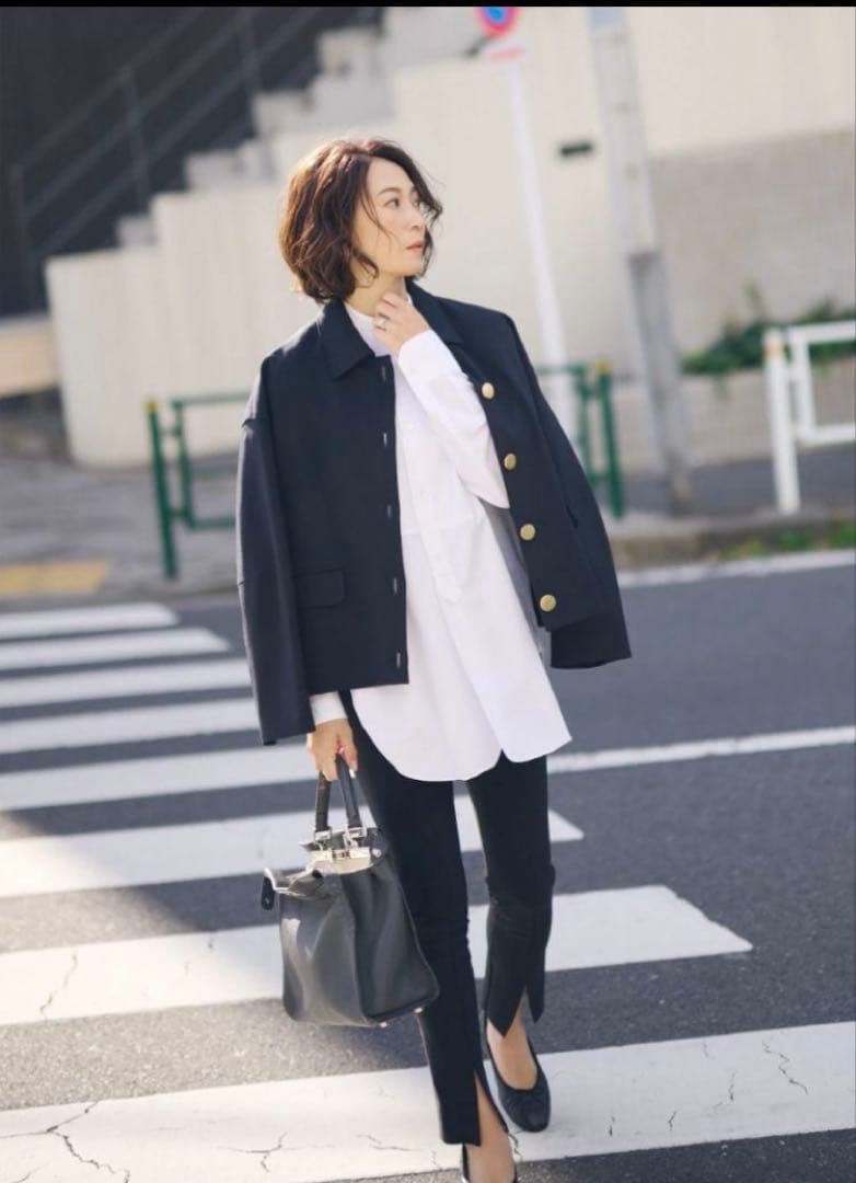 未使用品！高橋志津奈コラボ　2wayコクーンジャケット　金ボタン大きいサイズ48