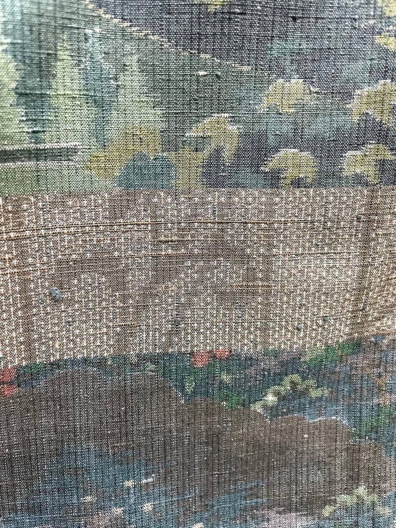 mitiyo.hide 結城紬 横段 絵絣 100亀甲 証紙