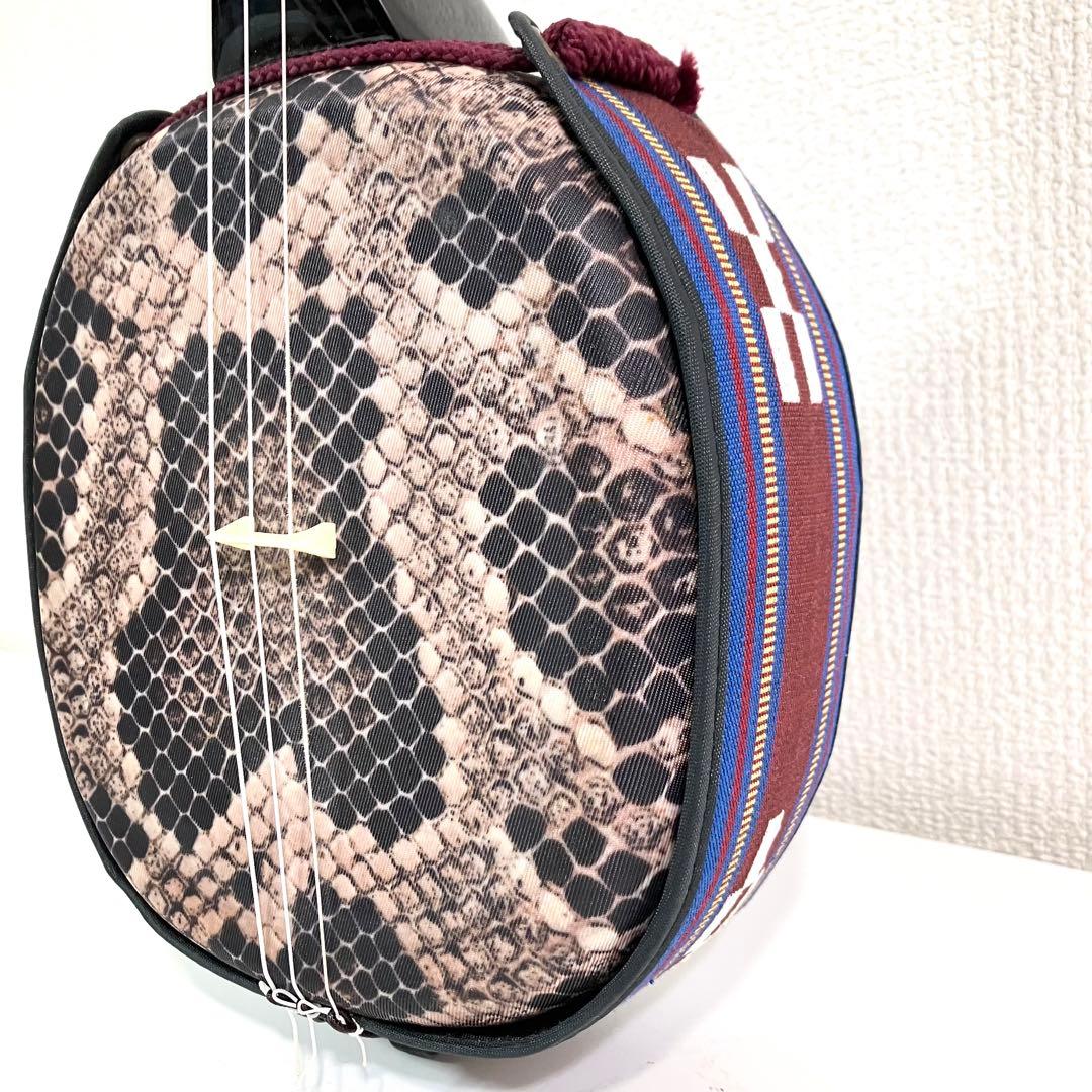 沖縄三線 蛇 三味線 蛇柄 人工皮 人工皮革 伝統楽器 蛇皮 三線 沖縄