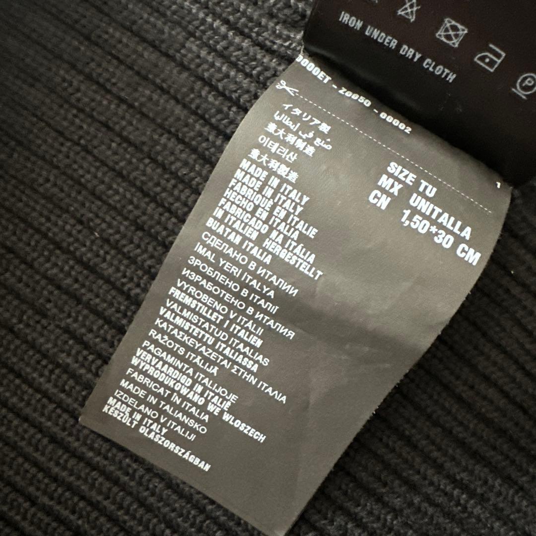 PRADA ブラック リブ編みマフラー