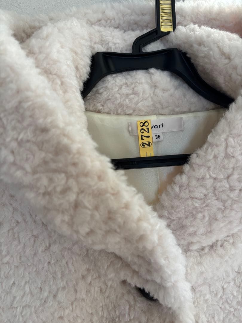 yori スイートボアフードロングコート36 クリーニング済