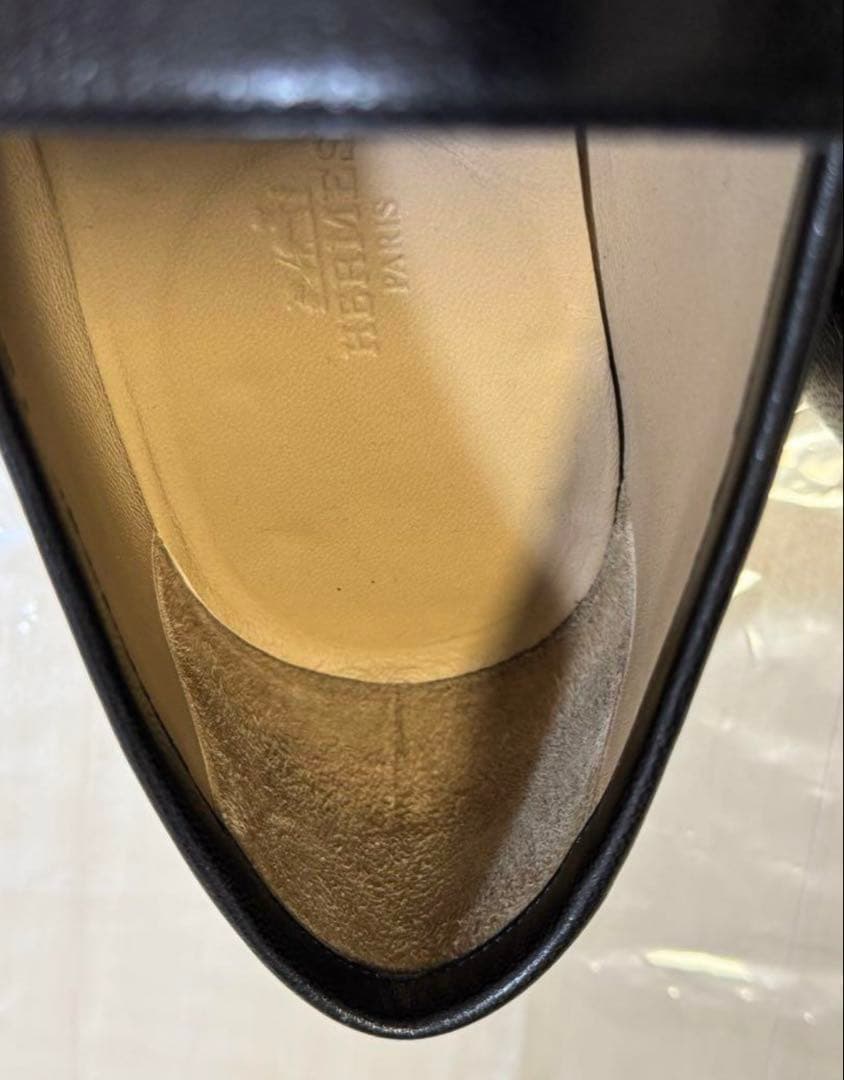 HERMES エルメス モカシン パリ 黒 ブラック ローファー サイズ42