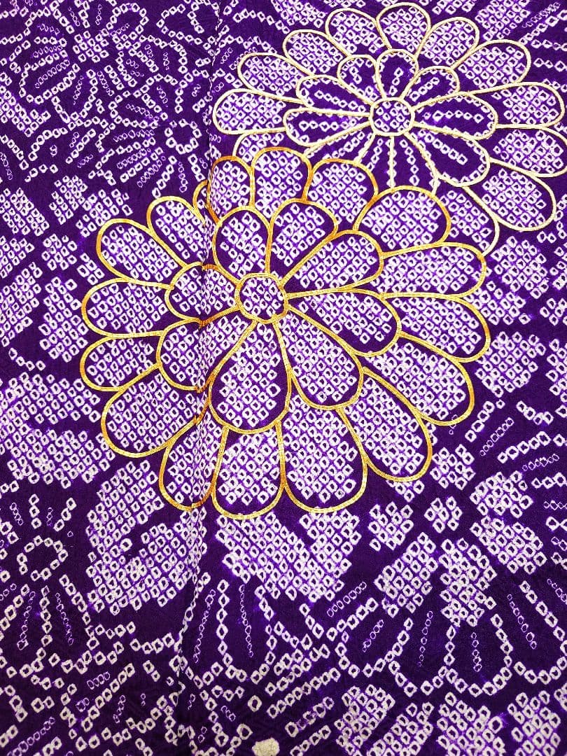 FN12074b 着物 振袖 正絹 絞り 161〜171cm