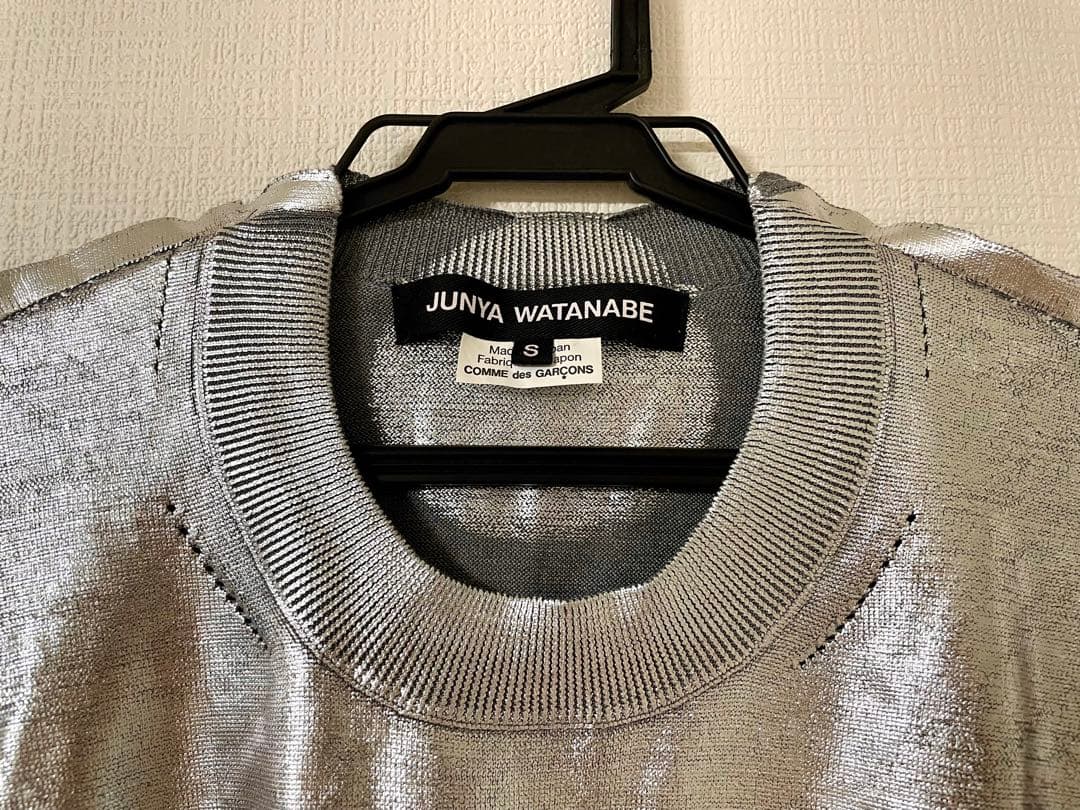 junya watanabe 25ss 半袖シルバー箔プリントニット