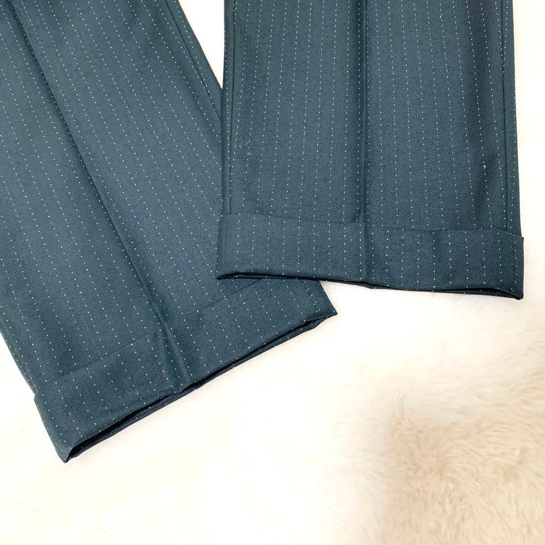 WACKO MARIA DORMEUIL別注 ラメ スラックス パンツ 濃緑 S