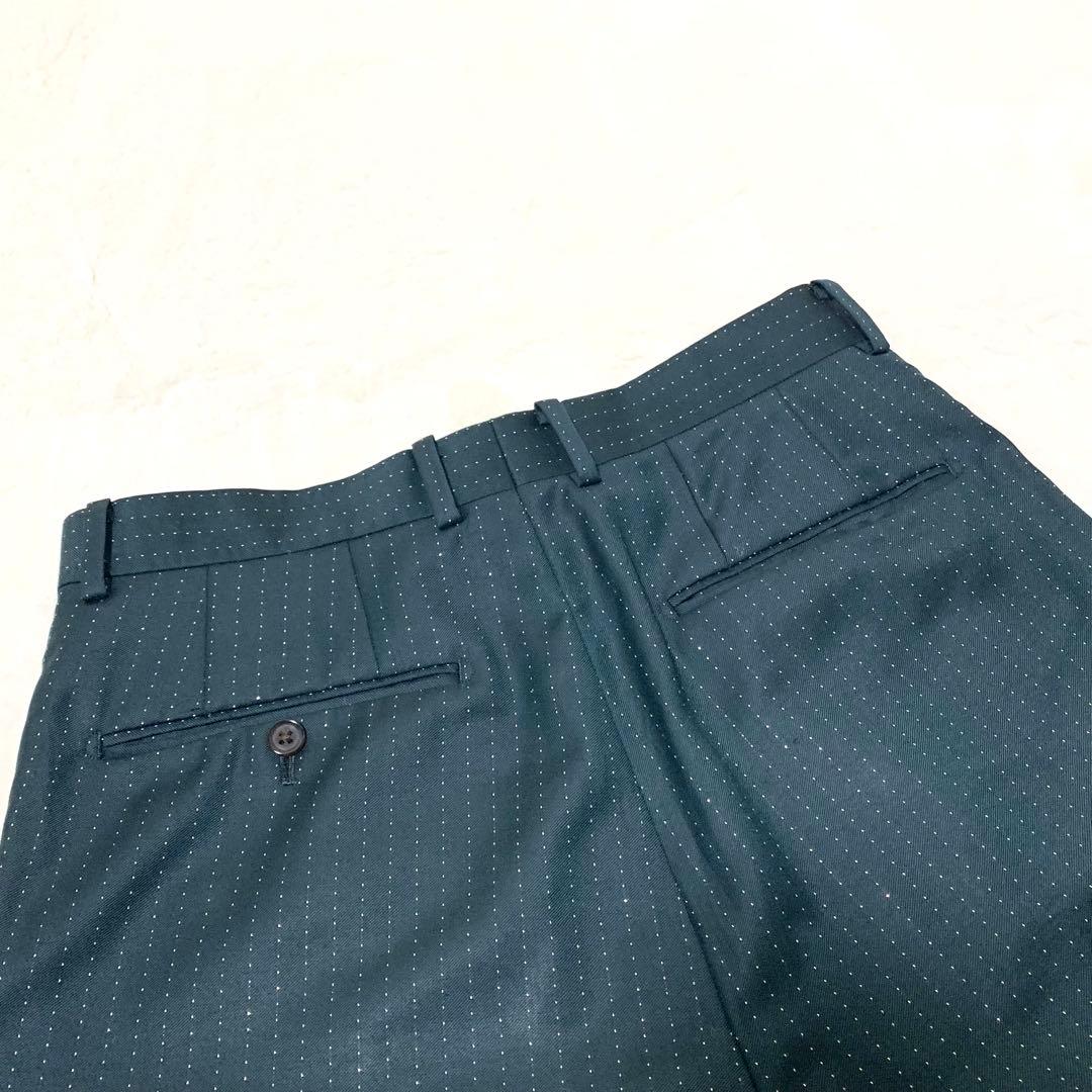 WACKO MARIA DORMEUIL別注 ラメ スラックス パンツ 濃緑 S