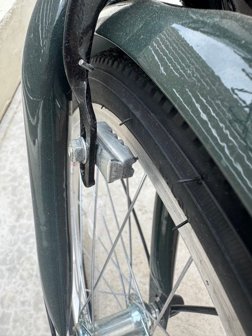 ギア付き折りたたみ自転車　ダークグリーン