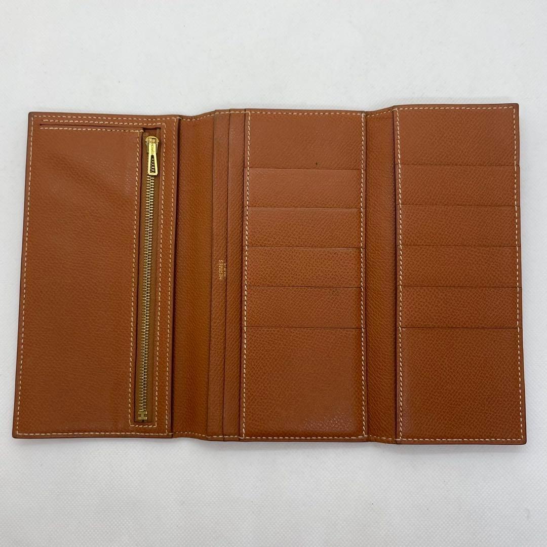 【美品/正規品】エルメス 長財布 二つ折り ベアンスフレ ヴォーエプソン レザー