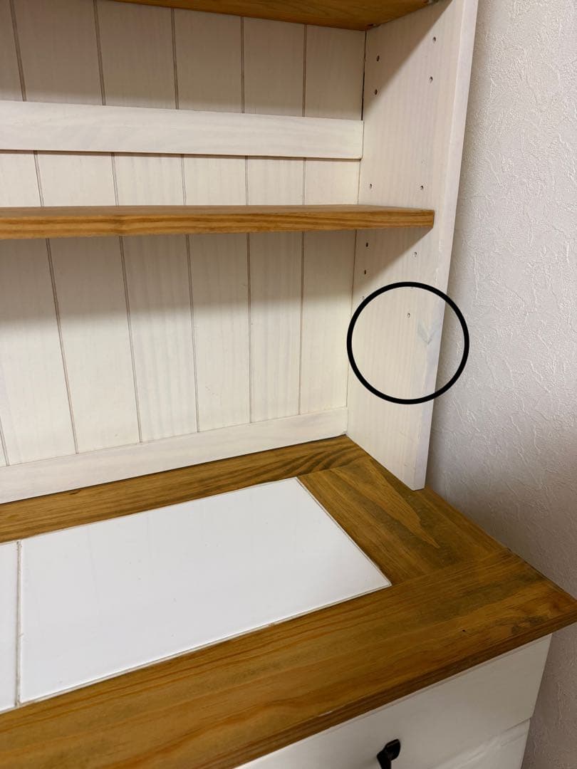 木製 ダストボックス付き 食器棚 カップボード ナチュラルカントリー