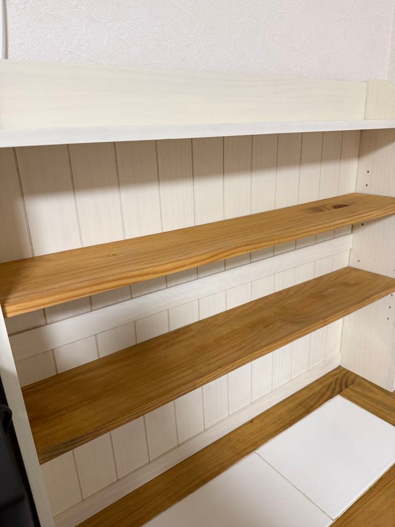 木製 ダストボックス付き 食器棚 カップボード ナチュラルカントリー